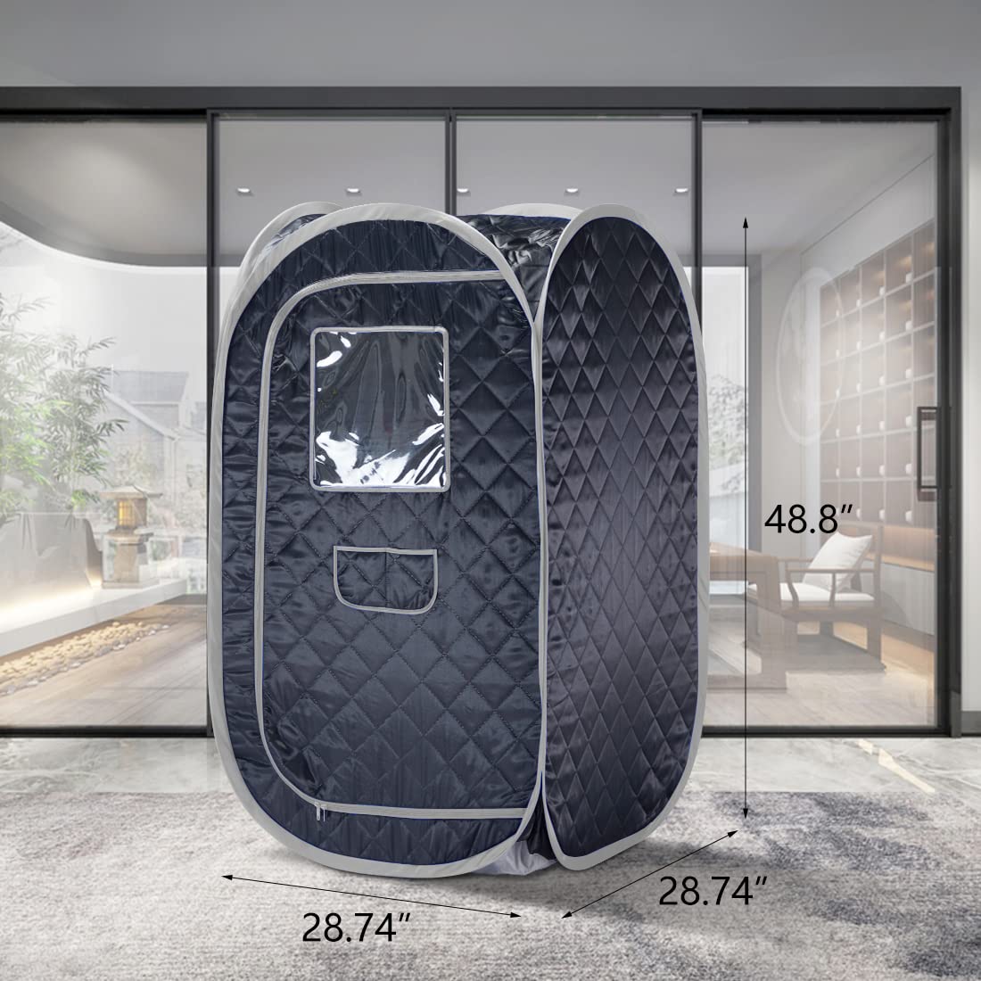 Portable Steam Sauna Set, Foldable One Person SPA Tent with 4L Larger Steamer,Remote Control, Weight Loss&Detox- BlackGrey
