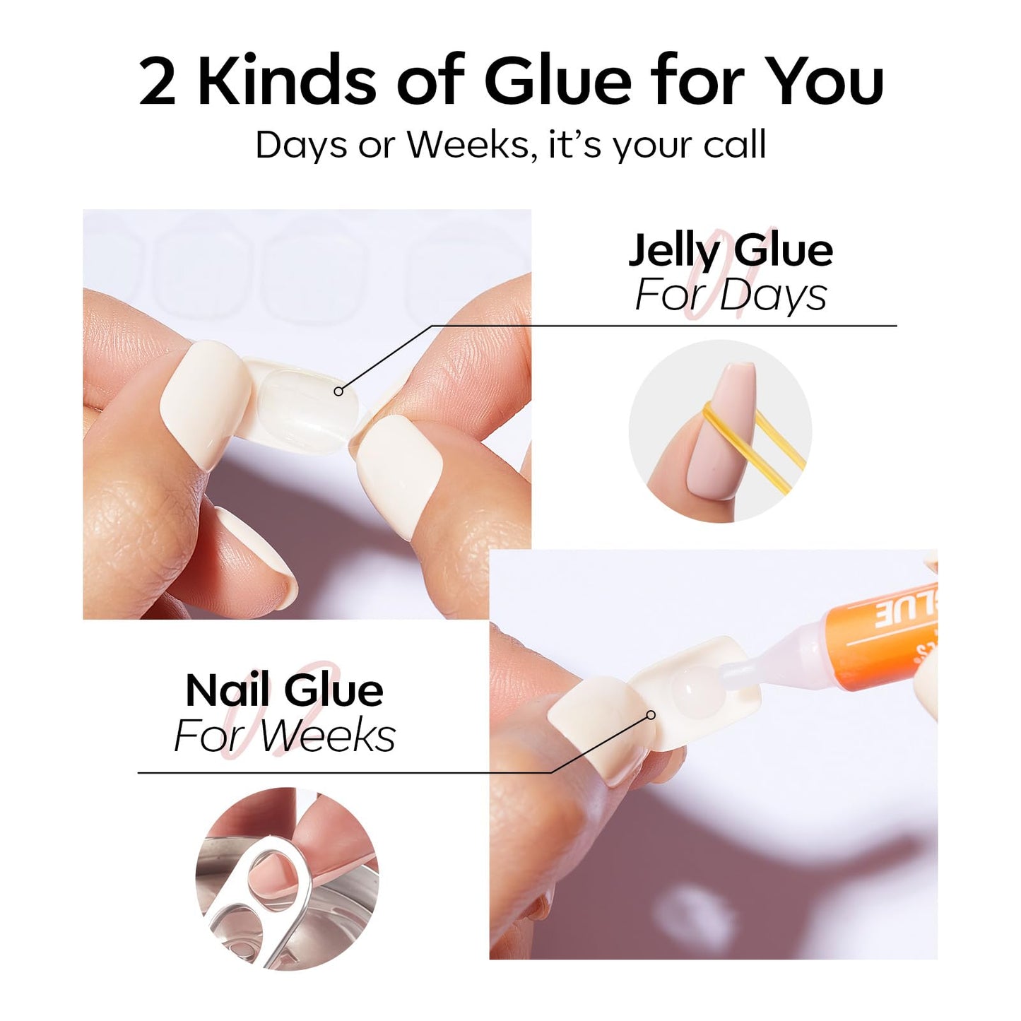 Modelones Extra Short Press on Nails, Squoval Fake Nails, Reusable Nail Kit with Nail Glue Adhesive Tabs Mini Nail File, Nails Press Ons 32Pcs 16 Sizes, Cosy Pink, Spring Women Girl Gift