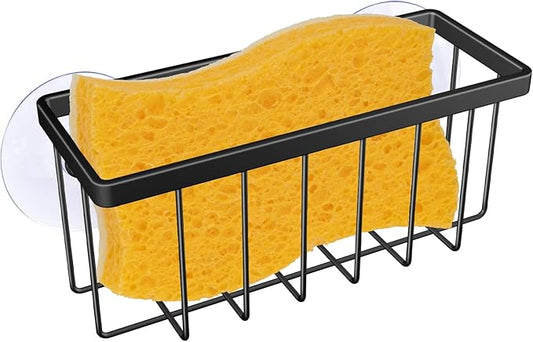 Sponge Holder for Kitchen Sink,Kitchen Sponge Holder,Sink Caddy for Sponges,Soap(Black)