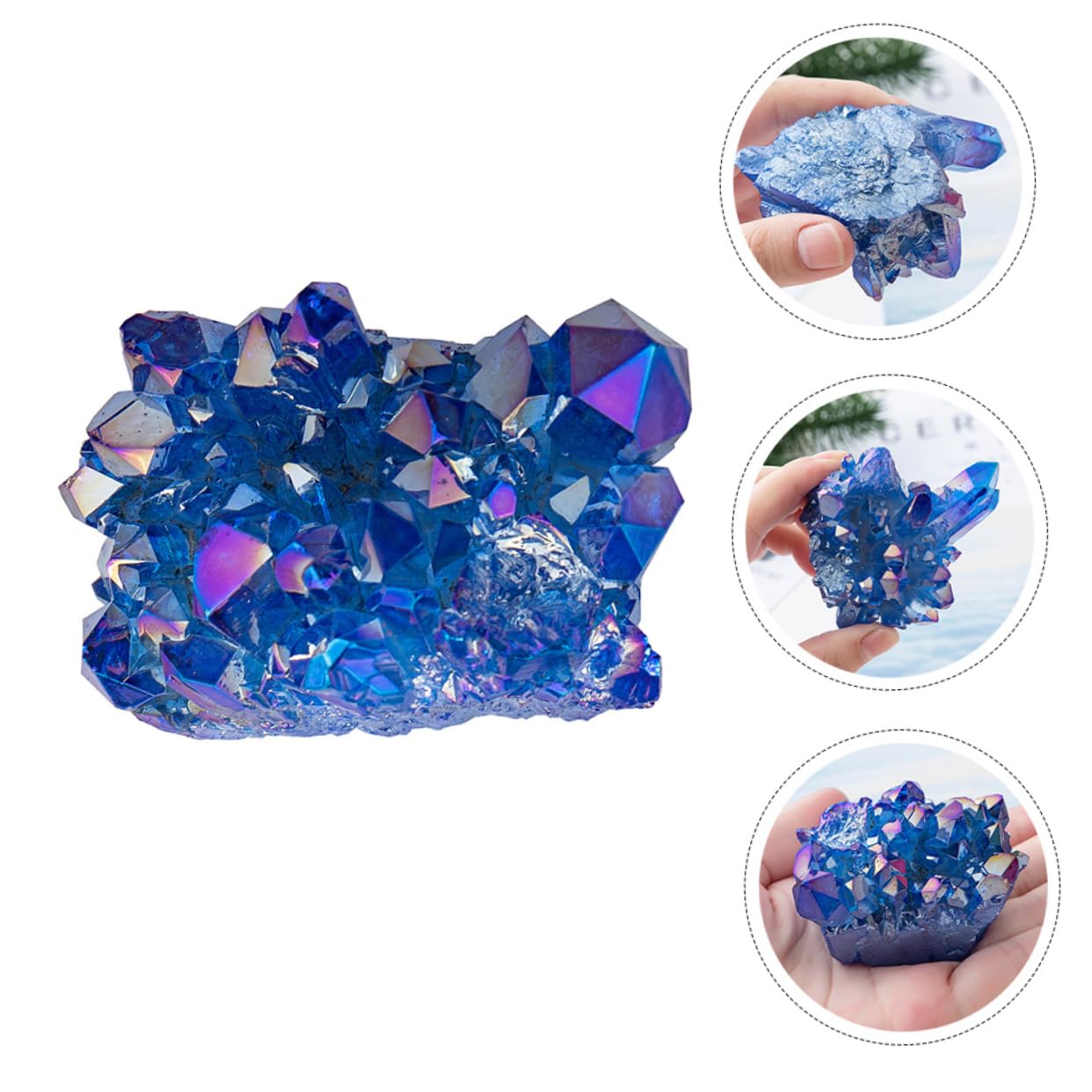 IMIKEYA 2pcs Sapphire Cluster Blue Crystal Stones Geode Specimen Drusy Geode Aquarium Crystal Stone Crystal Sculpture Spiritual Blue Healing Tumbled Gem Clusters Amethyst Cluster Mineral