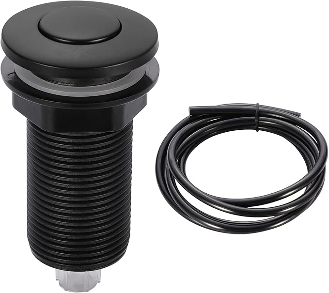 RQYEKDO Garbage Disposal Air Switch Kitchen Sink Top Long Stainless Steel Brushed Nickel Long 2.5" for Food and Waste Disposal On/Off Air Button Parts Blackâ¦