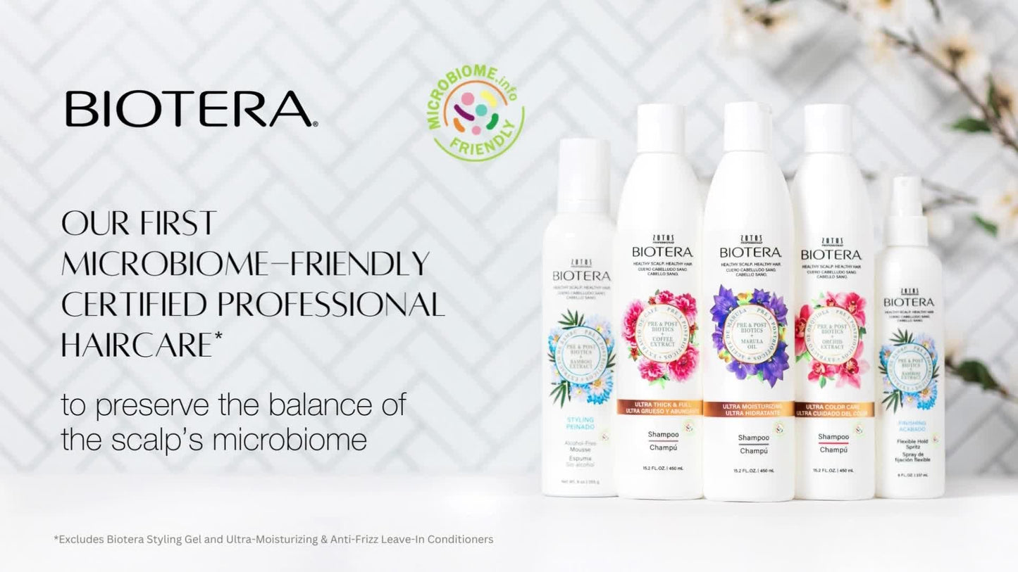 Biotera Anti-Frizz Smoothing Shampoo for Frizzy, Unruly Hair, Smooths & Controls Frizz with Coconut & Camellia Seed Oil, Leaves Hair Soft & Smooth, Color-Safe, Vegan, Paraben-Free, 32 Fl Oz