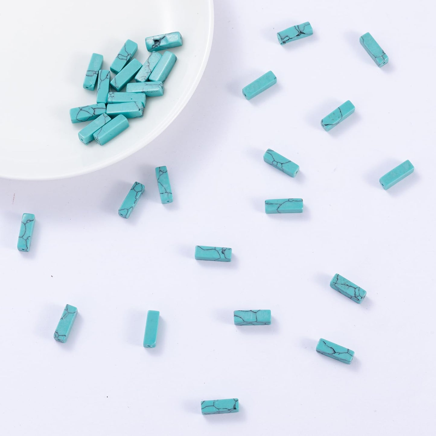 Natural Blue Turquoise Rectangle Tube Beads 4x13mm 38cm/str Loose Semi Gemstone Stone Beads for Making Bracelets Necklace Earrings