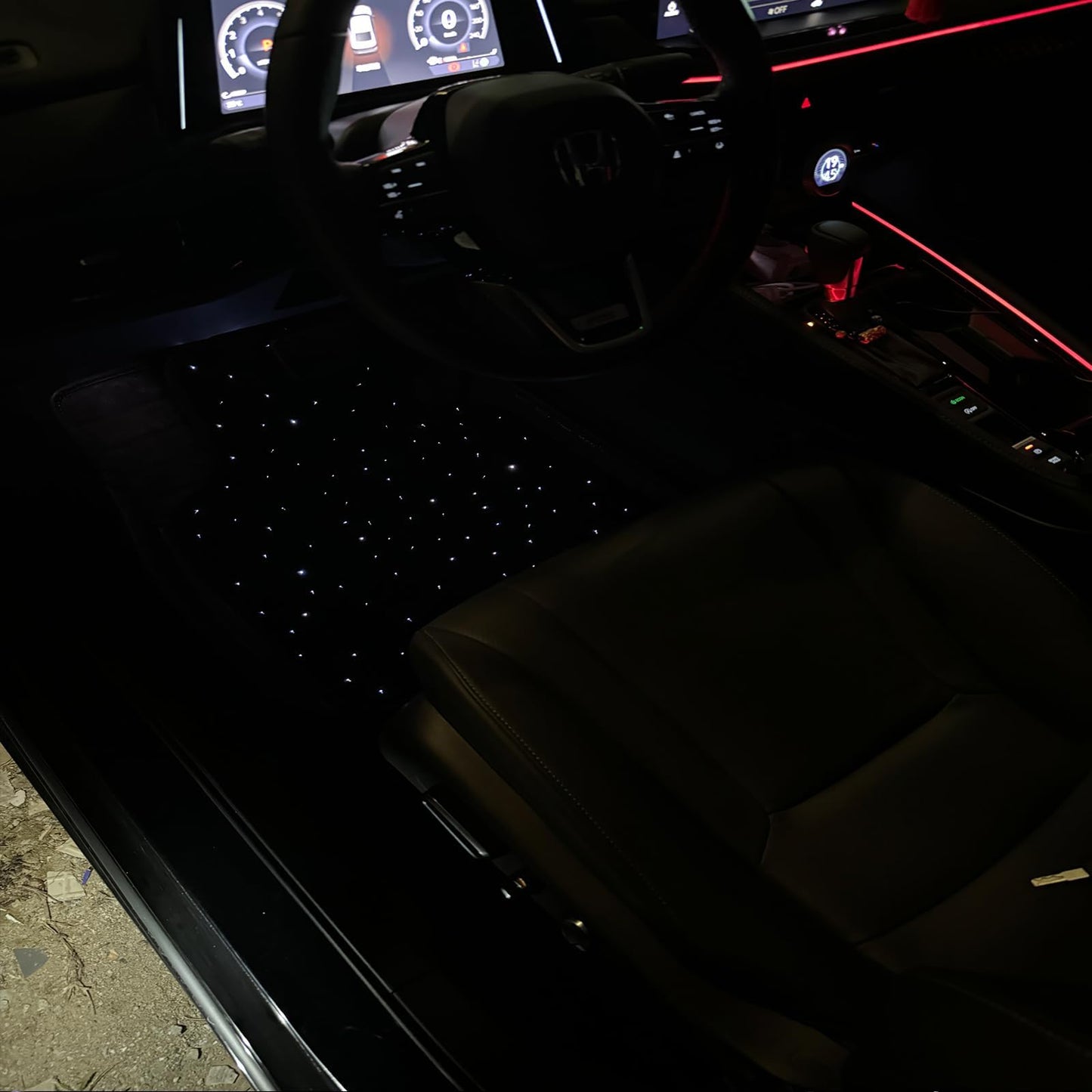 Starlight LED Car Floor Mats with Wireless Ambient Lighting – Waterproof Universal Fit Car Floor Mats with Lights for Cars, SUVs & Trucks – App & Remote Control RGB Fiber Optic, Anti-Slip Design