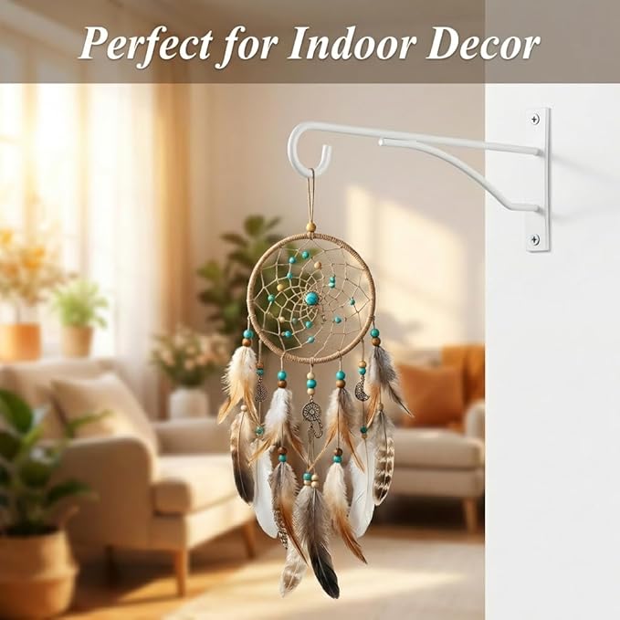 Eyrosa 8" Plant Hangers 6 Pack, Hanging Plant Bracket for Wall Fence Porch Outdoor Indoor, Metal Plant Hooks for Basket, Flower, Planter, Feeder, Lantern, Wind Chime, White