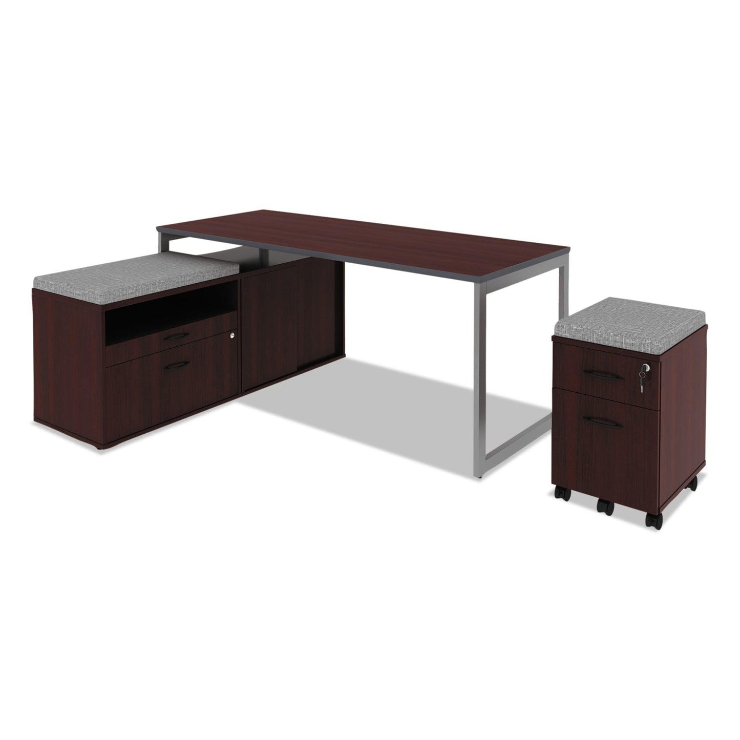Alera ALE Valencia Series Mobile B/F Pedestal, 15 7/8w x 19 1/8d x 22 7/8h, Mahogany