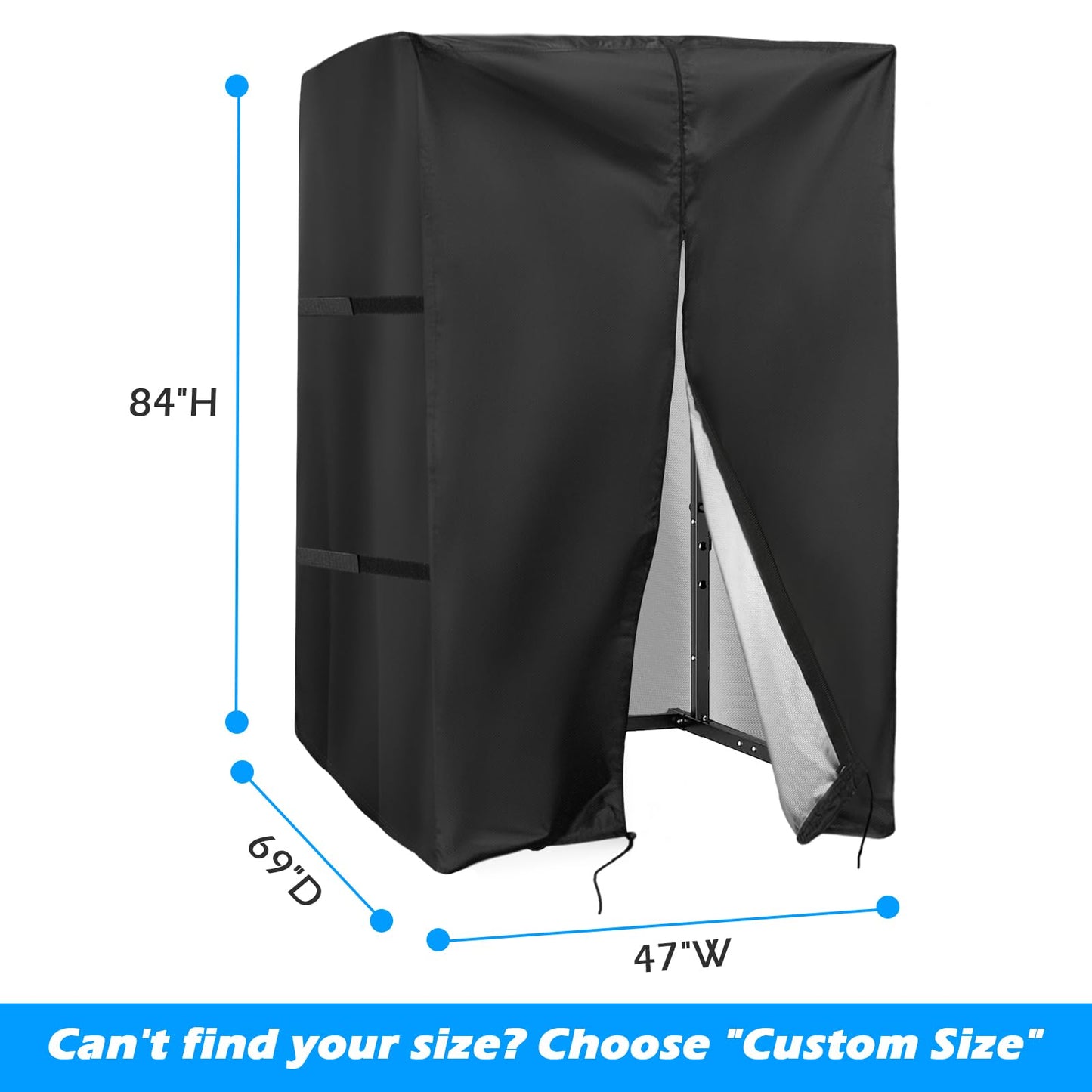 Safipotts Squat Rack Cover, Waterproof Outdoor Gym Equipment Covers with Zipper for Squat Rack/Weight Lifting Rack/Home Gym Workout Equipment (47" W x 69"" D x 84"" H)"