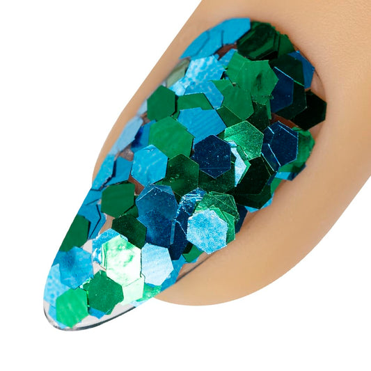Young Nails Art Glitters - Premium Loose Nail Glitter Powder for Acrylic Nails & Gel Nails, Nail Sequins, Nail Sparkles, Nail Art Powder, Fine & Chunky Glitter, Durable, Double Décor, 1 oz