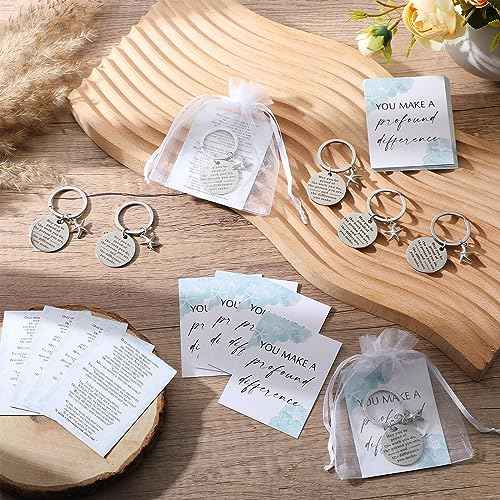 Starfish Story Gifts You Make a Difference Keychains with Cards Appreciation Gifts for Coworkers Employee Office