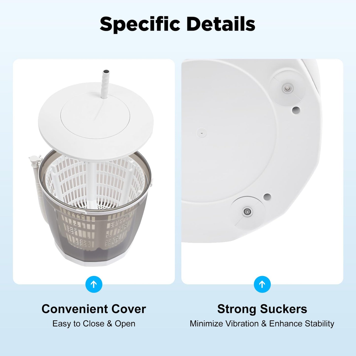 Hand Crank Washing Machine 2 in 1 Non-Electric Washer Manual Traveling Outdoor Washing Machine Portable Mini Compact Washer Spin Dryer for RV Travel
