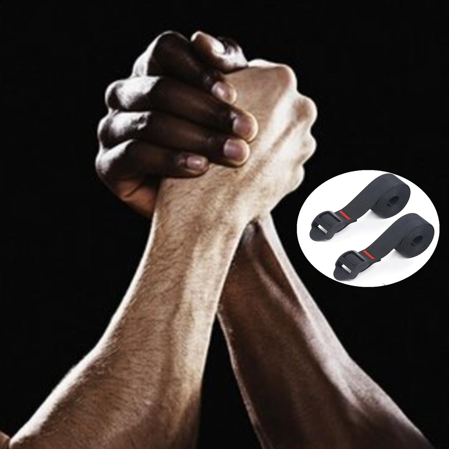 JLEivvi 2 PCS Wrestling Belt Arm Wrestling Competition Match Strap,Non Slip Exercise Band, Arm Training Belt with Buckle for Bodybuilding Gym Workout Fitness