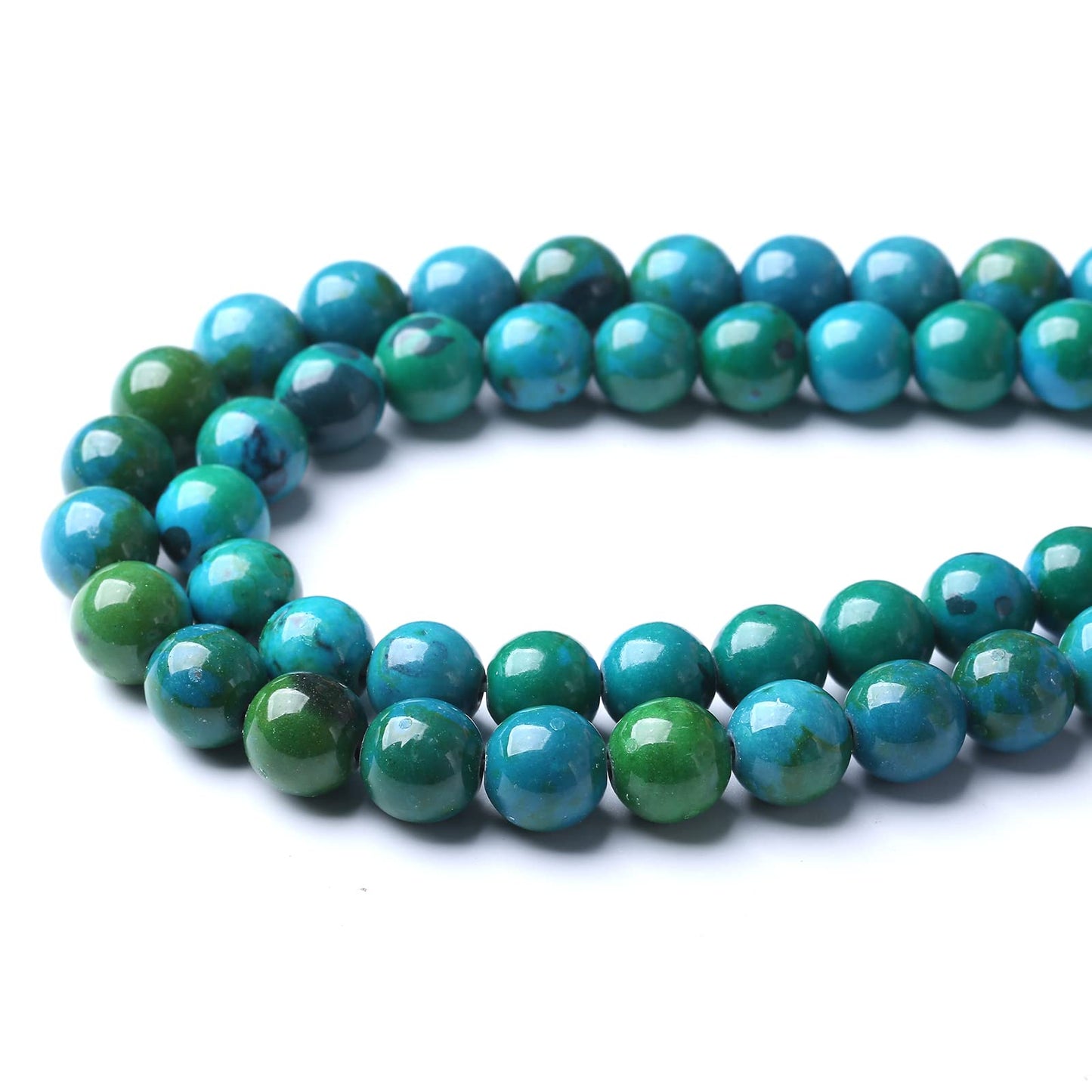 60PCS 6mm Natural Stone Beads Phoenix Chrysocolla Round Loose Gemstone Beads for Jewelry Making DIY Bracelet Necklace 15 Inch,Energy Stone Healing Power (6mm, Phoenix Chrysocolla Stone)