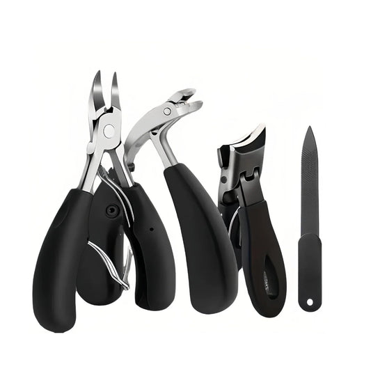 Heavy Duty Toenail Clippers,Handle Nail Clippers,for Thick & Ingrown Nails– 4-in-1 Angled Head Set, Ultra Sharp Slanted Cutter, Wide Jaw & Nail File