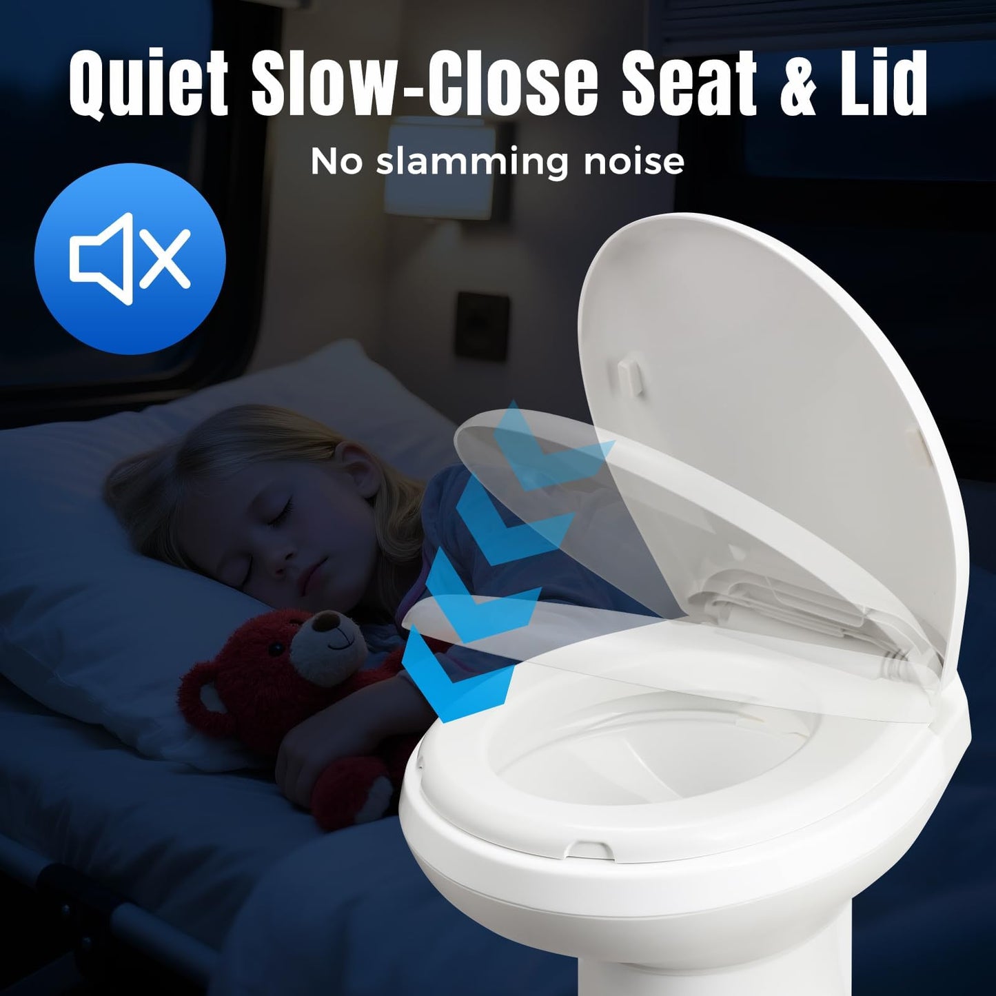 Efficient Gravity-Flush RV Toilet with Portable Camping Shower,for RVs, Trailers, and Campers