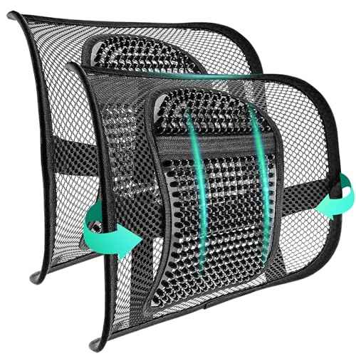 Samyoung 2 Pack Mesh Back Lumbar Support, Back Support Seat Cushion with Breathable Mesh for Office Chairs Car 12Â¡Â± x 16Â¡Â±