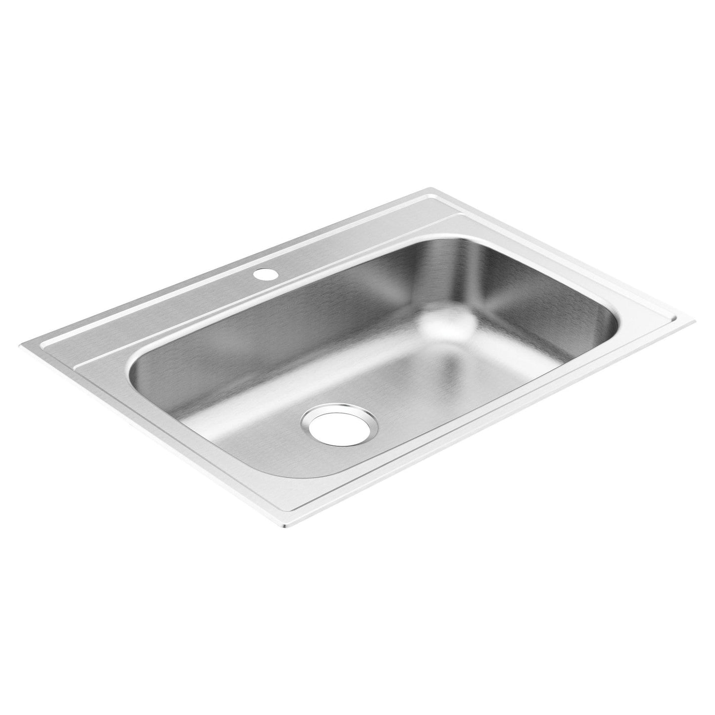 Moen GS181631BQ 1800 Series 33-inch 18 Gauge Drop-in Single Bowl Stainless Steel Kitchen Sink, 7-inch Depth, Featuring QuickMount