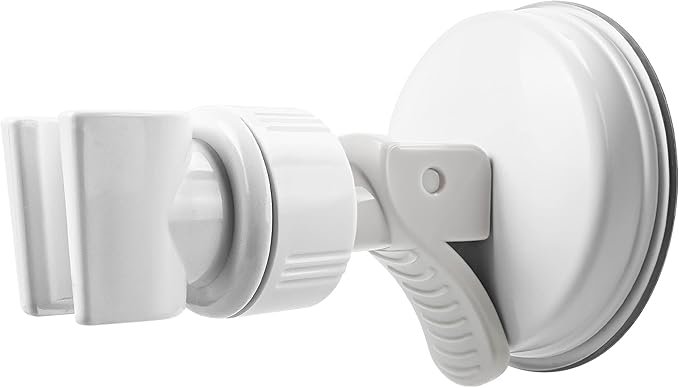 Adjustable Shower Head Holder, Bathroom Suction Cup Bracket for Handheld Shower, Removable Wall Mount (White-1)