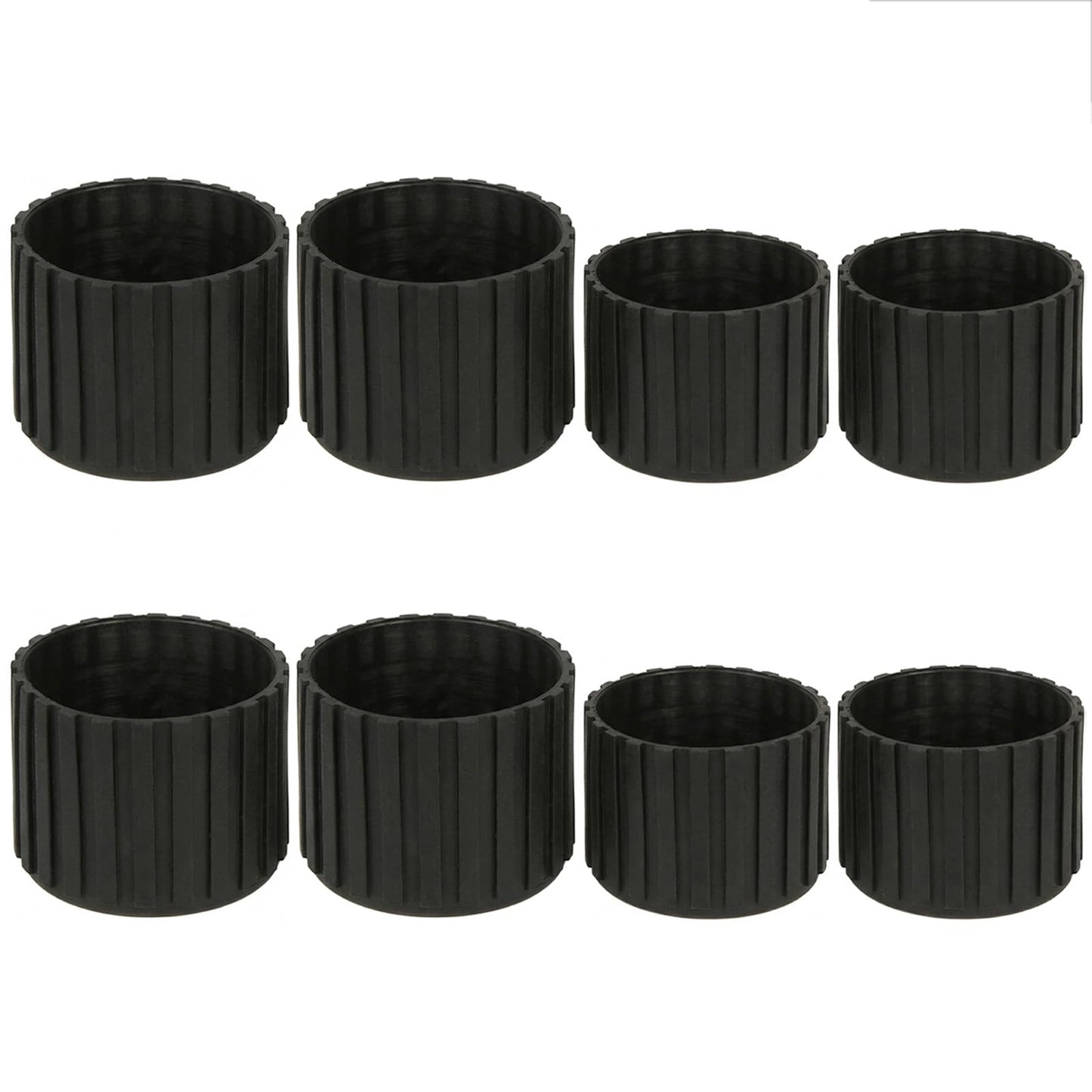 8Pcs Rubber Leg Caps for Fitness Equipments 1.5" & 1.97"" Round Exercise Machine Rubber Tips Black Floor Protector for Recumbent Exercise Bike Exercise Bench Stair Stepper Non-Slip Noise Reducing"