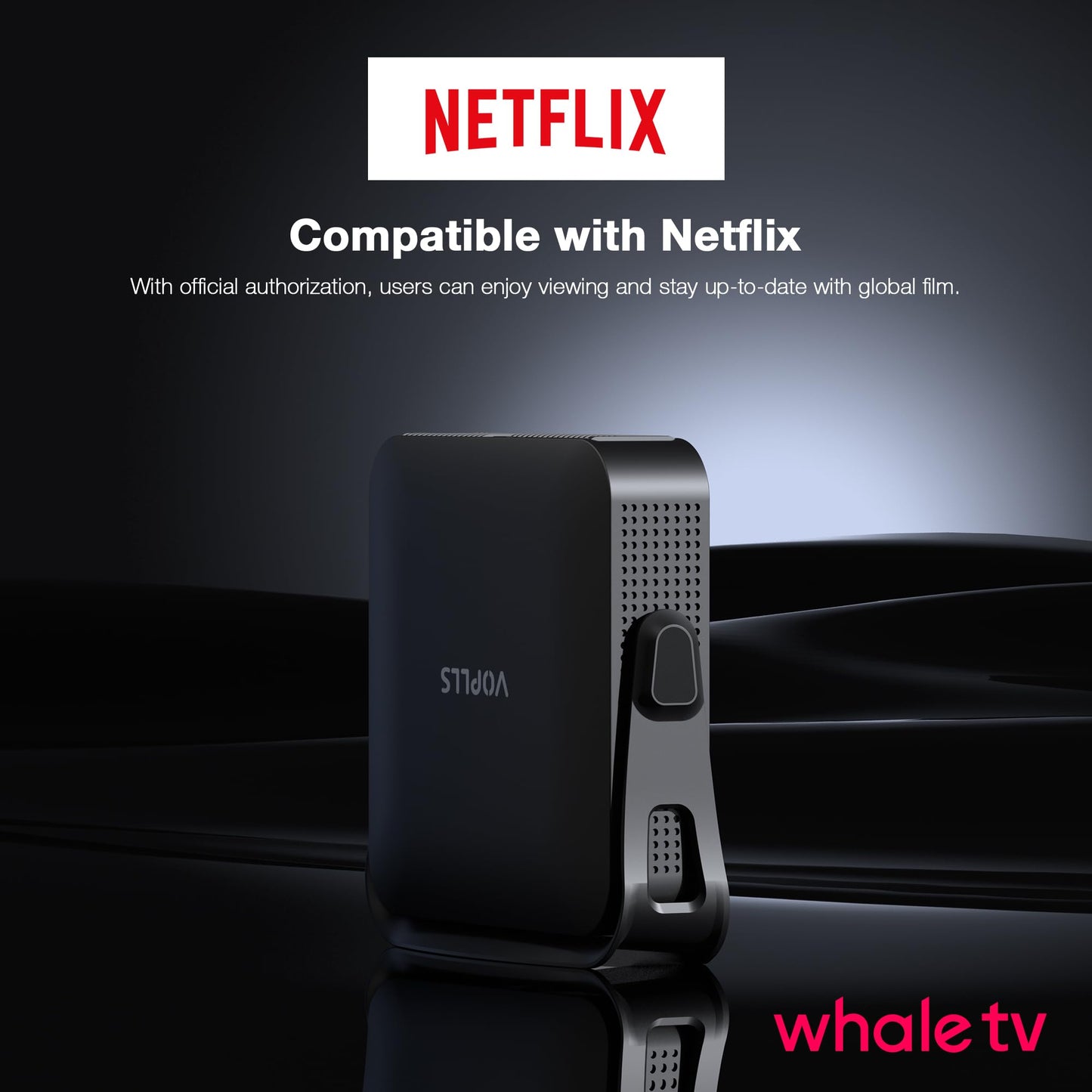 【Officially-Licensed APP & Native 1080P】Thinnest 2.24" Smart Mini Projector with WiFi and Bluetooth, Auto Focus & Keystone Portable Outdoor Projector, VOPLLS 4K Support Home Movie Projector