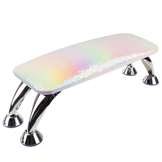 LIONVISON Arm Rest for Nails Tech: Microfiber Leather Hand Rest for Nails Cushion, Hand Rest Pillow for Nails Toenails, Detachable Nail Art Accessories Tool for Nails Tech (Crocodile Silver)