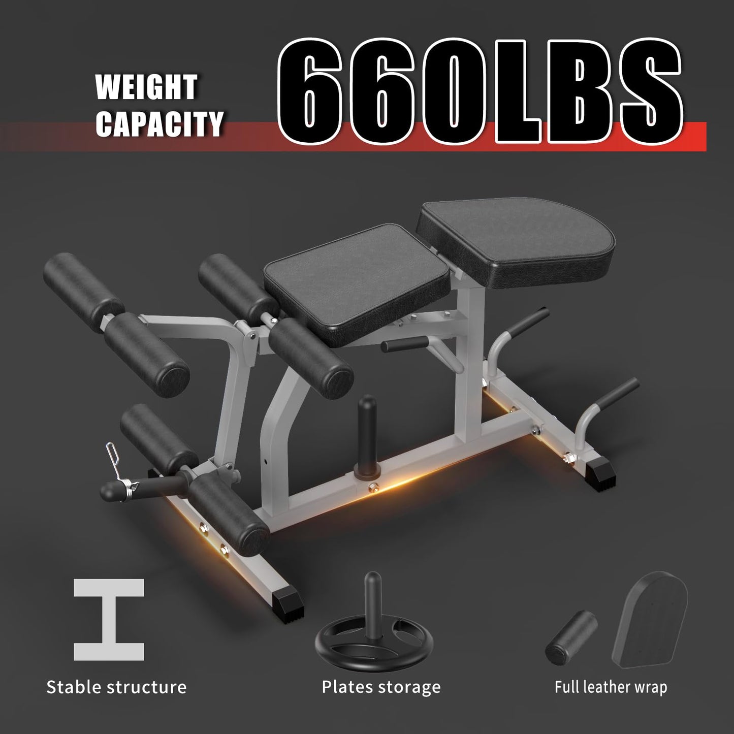 Z ZHICHI 2-in-1 Adjustable Leg Extension and Curl Machine, Easy Transition, Home Gym Leg Machine, Weight Capacity 660LBS