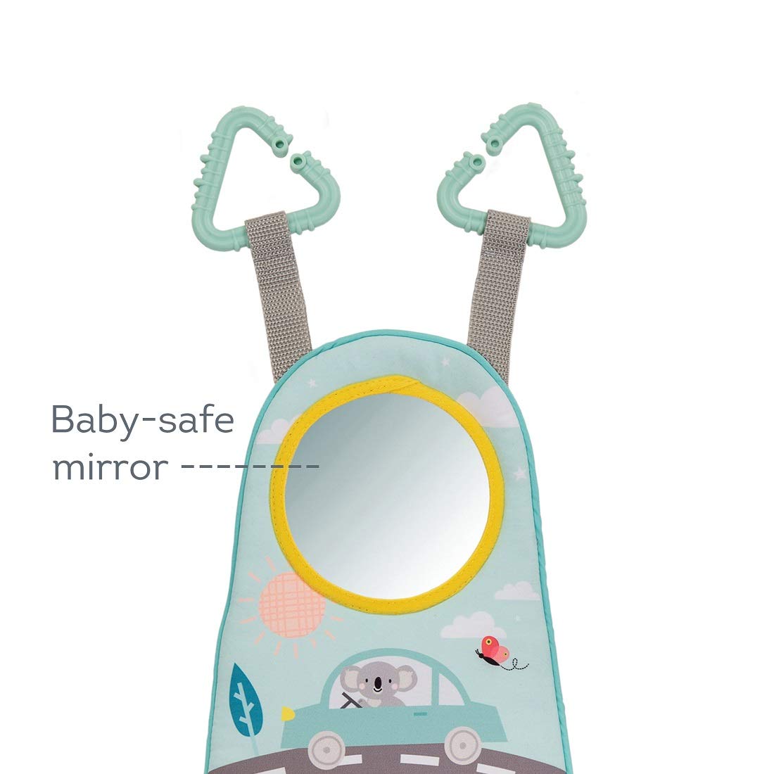 Baby Car Seat Toys for Infants with Mirror, Carseat Toys Steering Wheel with Music Lights & Driving Sounds Car Seat Toy for Babies 6 to 12 Months