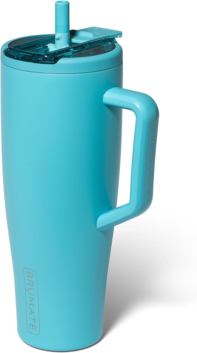 BrÃ¼Mate Era Flip 40oz Tumbler with 100% Leakproof Covered Straw Lid | Hygienic Covered Straw | Insulated Stainless Steel Water Bottle with Handle | Cup Holder Friendly | BPA-Free (CuraÃ§ao)