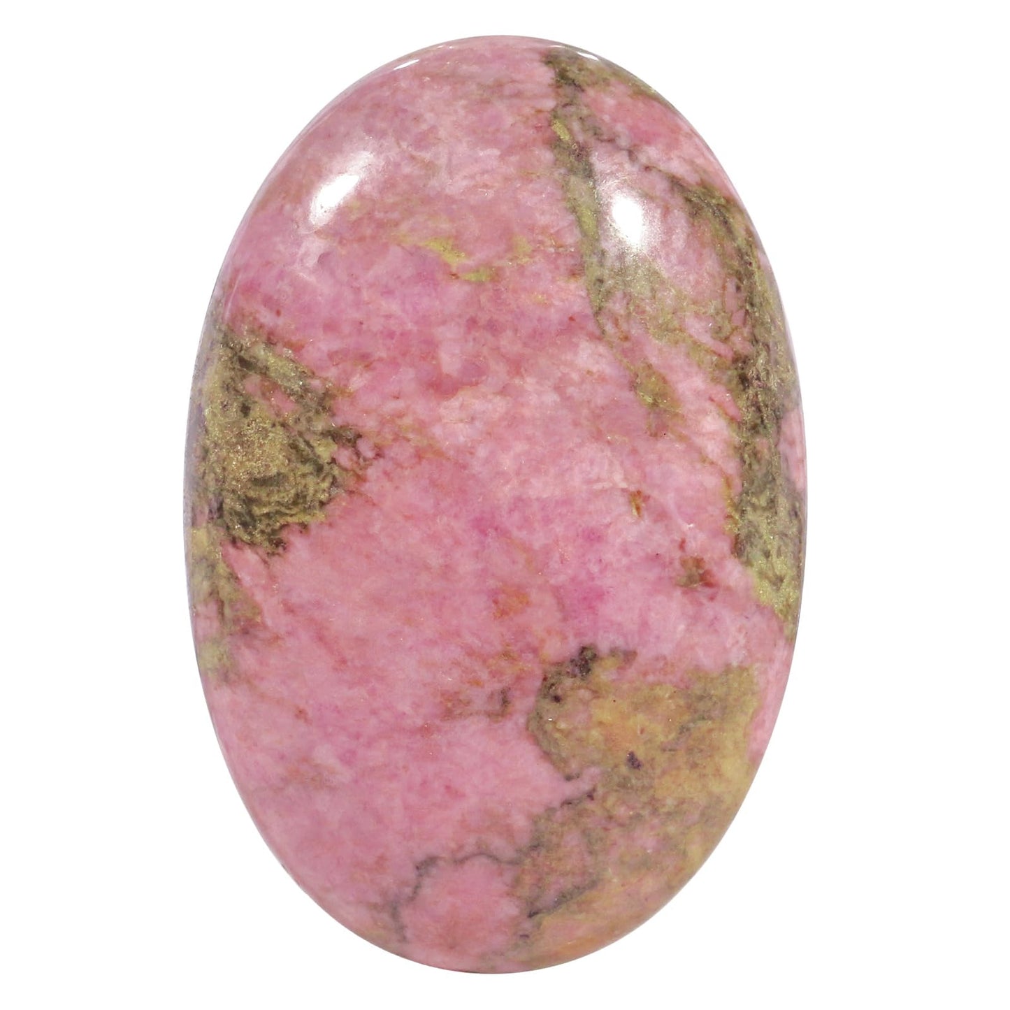 Loveliome Natural Rhodonite Oval Polished Worry Stones, Healing Crystal Indoor Fountain Stones Massage Energy Anxiety Relief Items