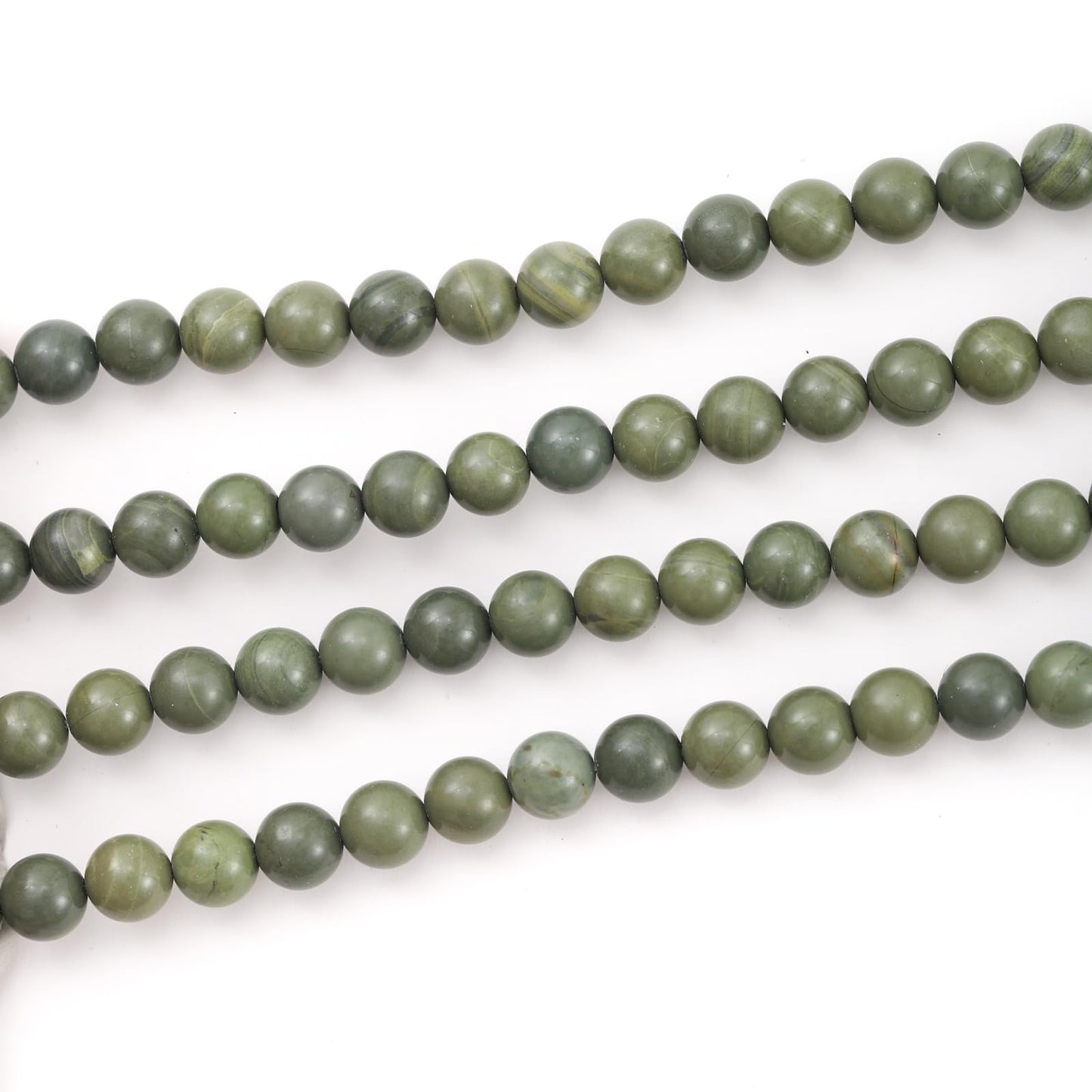 6mm 60pcs DIY Natural Green Tea Stone Beads Round Healing Crystal Gemstone Loose Beads for Jewelry Making Handmade Bracelet Necklace