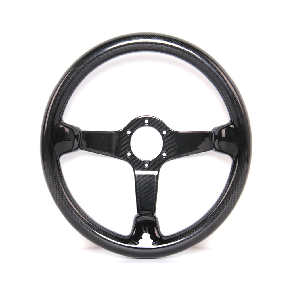 HIWOWSPORT Carbon Fiber Racing Quick Release Steering Wheel 14'' inch 350mm Diameter 6 Bolts