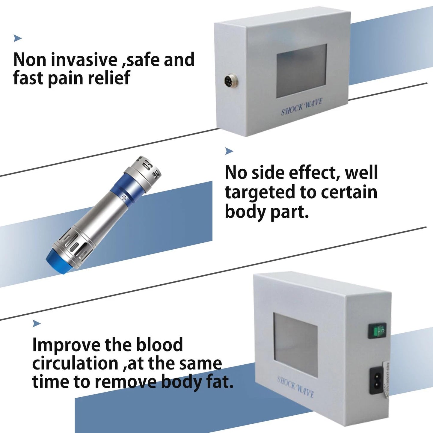 Electric Shockwave Therapy Machine for Joint Muscle Pain, Focused Shock Wave Machine with Touchscreen, Extracorporeal Shock Wave Device for Relieve Elbow Foot Knee Back Aches Home Use