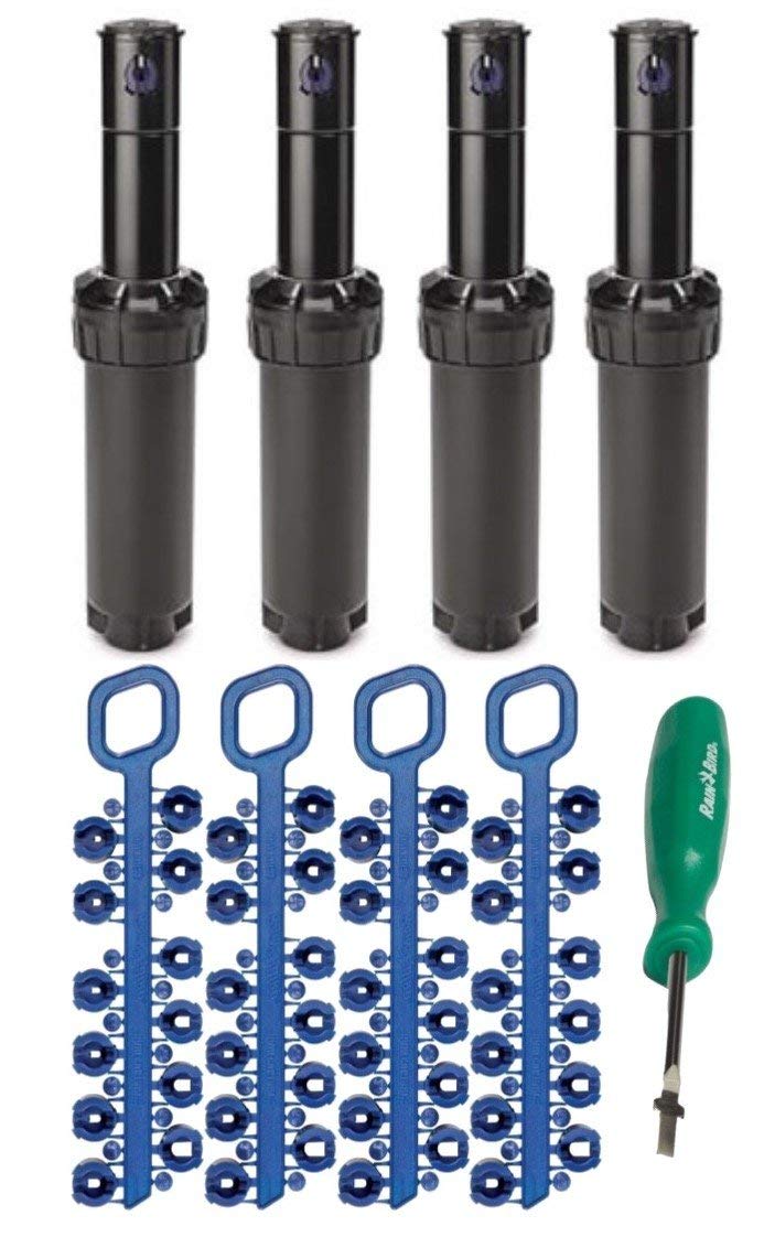 Rain Bird 5000 Series Rotor Sprinkler Heads bundle - by ItemEyes - with Nozzles and Adjustment Tool; 5004 PC model part circle 4" popup height (3 X Pack of 4)