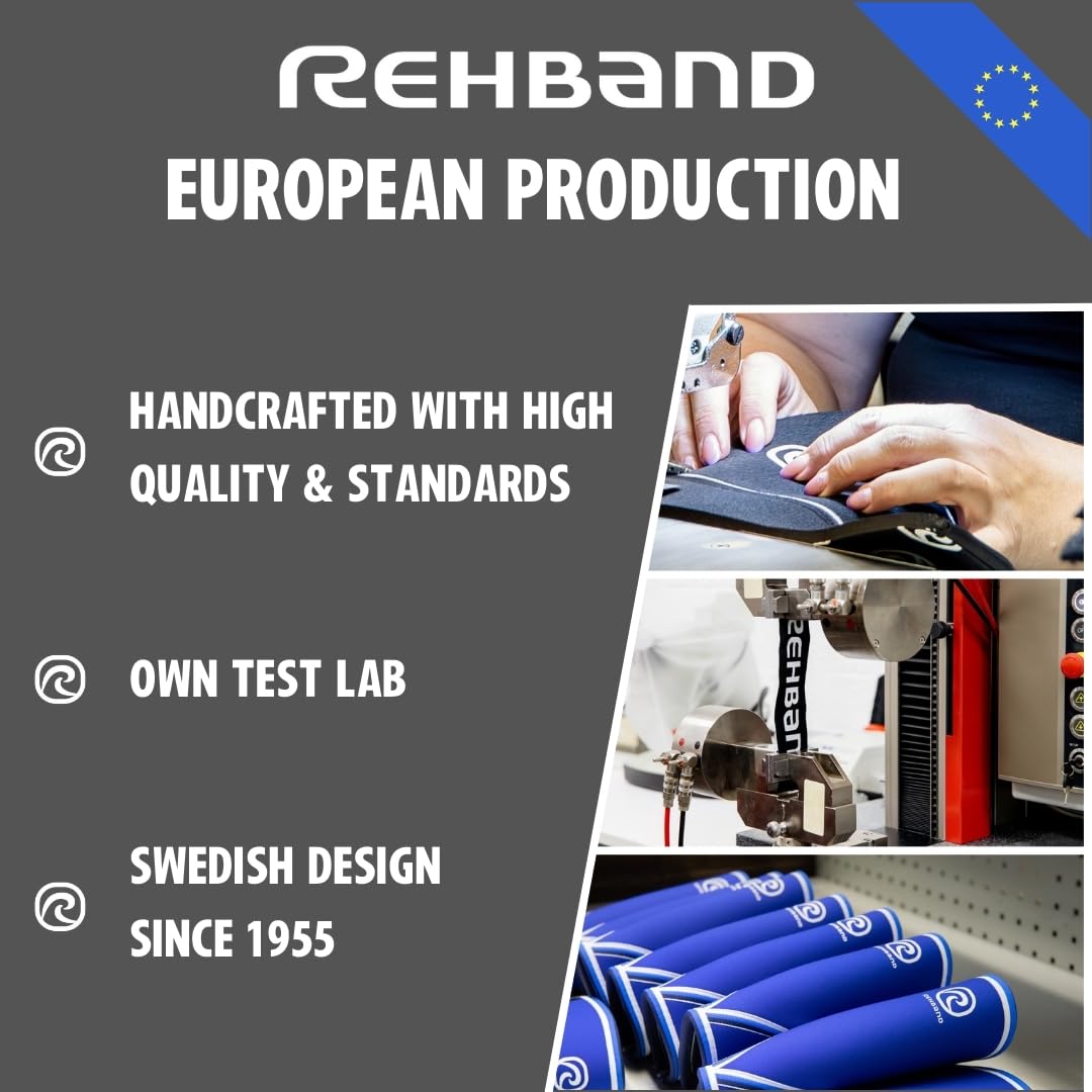 Rehband 5mm Neoprene Shin Calf Sleeve, Compression Support Men & Women for Calf and Shin, Promotes Blood Circulation, Ideal for Strength Training, Colour:Carbon/Black, Size:Large
