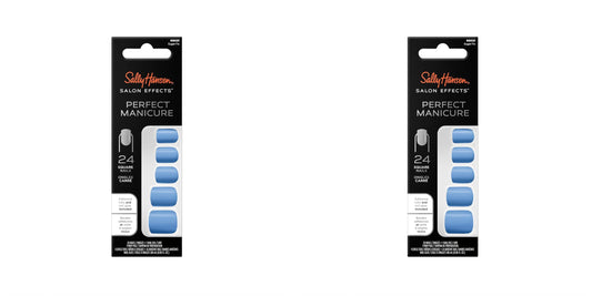 Sally Hansen Salon Effects® Perfect Manicure, Sugar Fix, Press On Nails, Square Shaped, Non-Damaging Adhesive Tabs, File, and Alcohol Pad Included (Pack of 2)