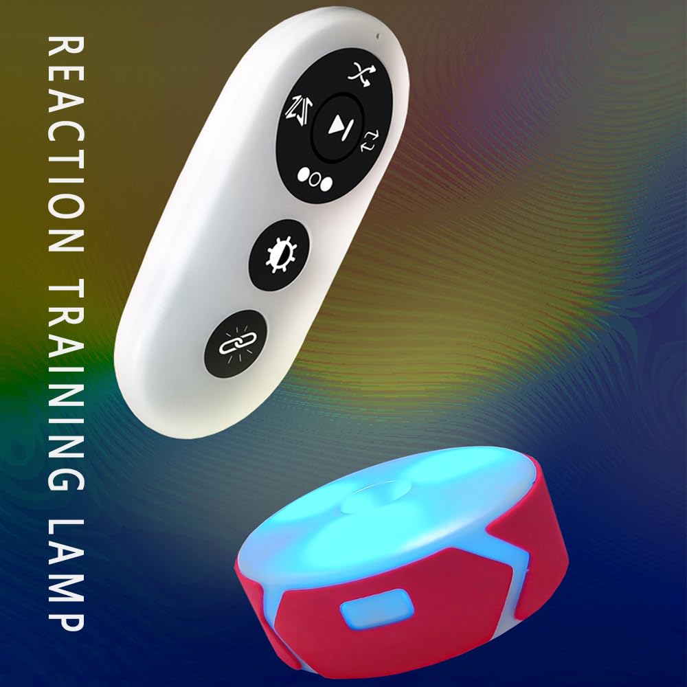 QUELINGSPORT Response Agility Training Light, Children's Physical Fitness Training, Remote Control to Control Light Operation red 4 Lights+Remote Control