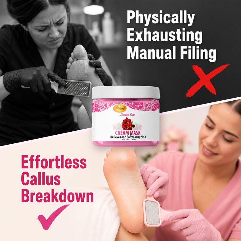 SPA REDI Professional Pedicure & Body Mask - A Concentrated Skin Repair Treatment So Potent, It Requires Gloves for a Visible Transformation on Tough Calluses and Severely Cracked Heels 16 Oz