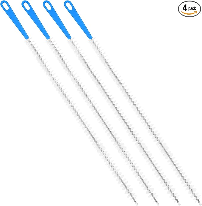 Yuanchu 4 Pack Flexible Drain Cleaning Brush, 23.6inch Long Drain Clog Remover Tool with Nylon Bristles Rust-Resistant Sink Unblocker Tool for Toilet Kitchen Shower Sewer Tub