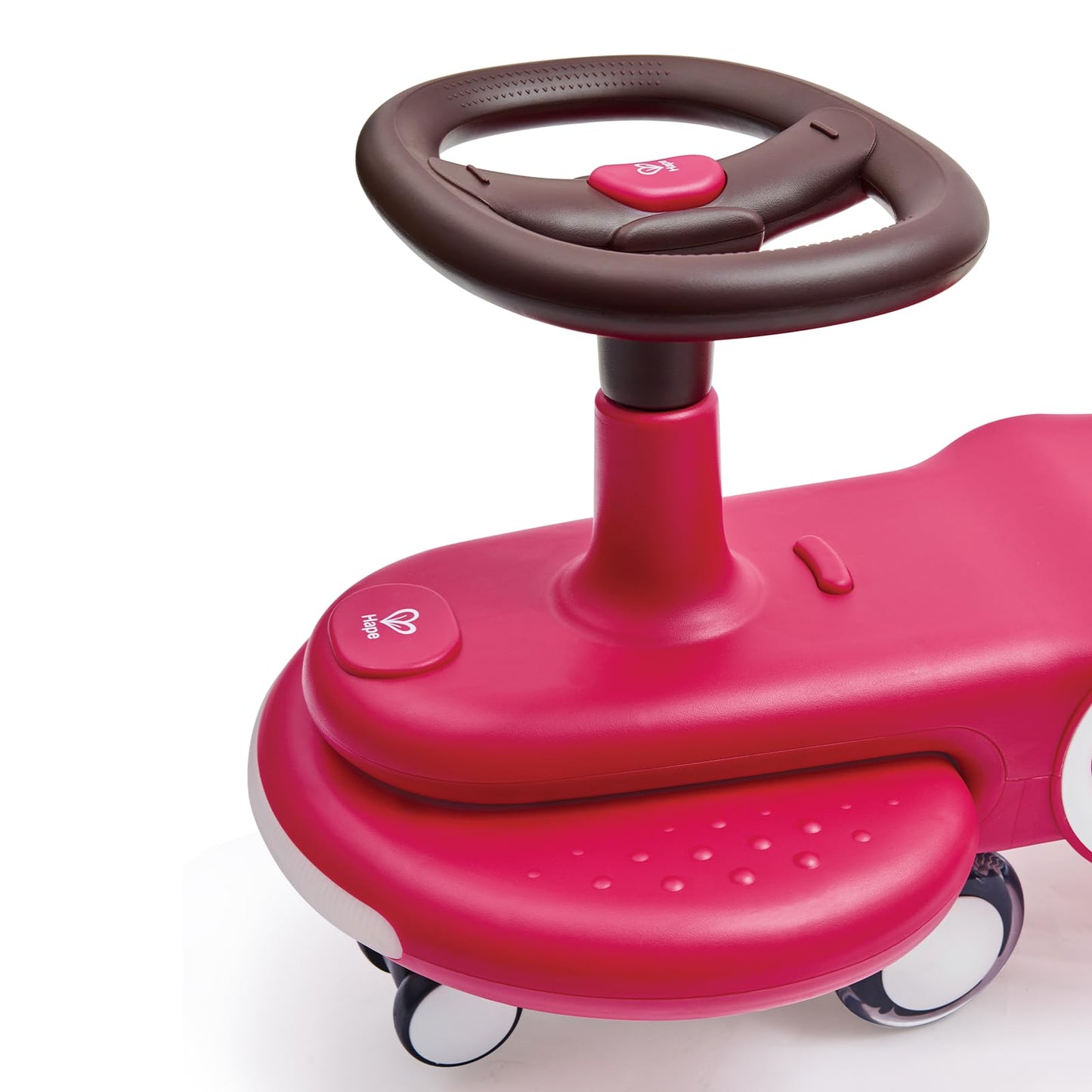 Hape Wiggle & Giggle Ride-On Car for Kids & Adults - No Assembly Wiggle Car with LED Lights, 8 Songs & Silent Wheels - 2-in-1 Parent-Child Ride-on Toy for Balance & Coordination, Ages 2-8 Years