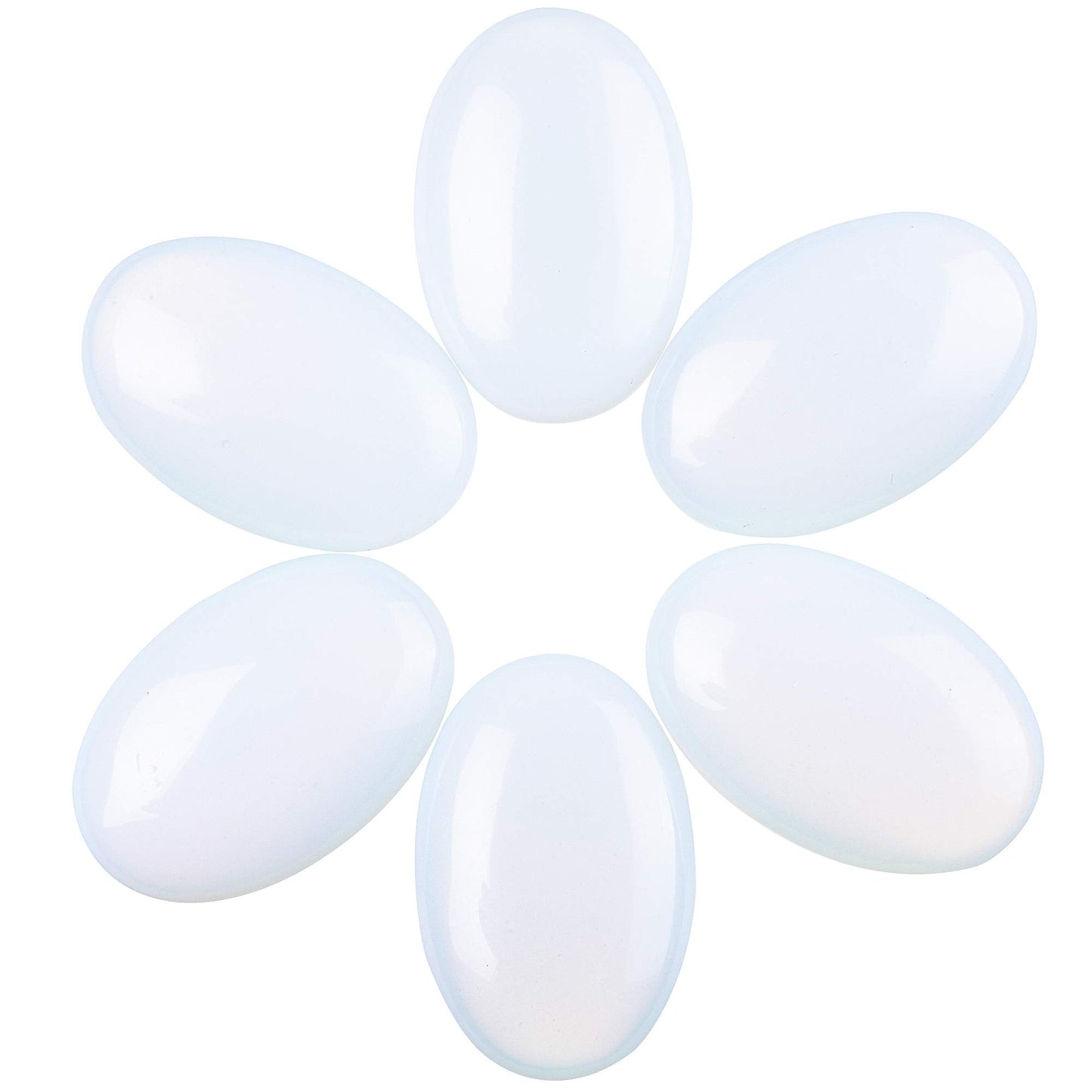 UFEEL Opalite Palm Stone Crystal Natural Chakra Reiki Polished Healing Love Oval Pocket Worry Stone Crystals for Anxiety Stress Relief Therapy