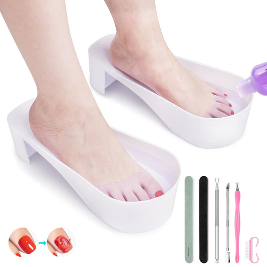 Toe Nail Soaking Bowl for Remover: Soak Off Gel Polish Nail Remover Kit - Acetone Bowl for Nails Dip Powder Removal - Manicure Nail Soak Off Bowl for Nail Art (White)