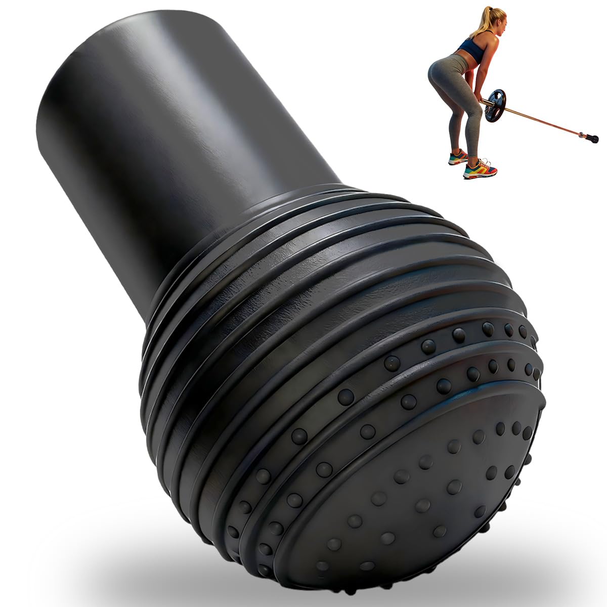 SerniaXin Landmine Attachment for Barbell, 360° Rotation for Row, Split Squat, Press in Home Gym, Natural Rubber 2" Olympic Bar Fit (1)"