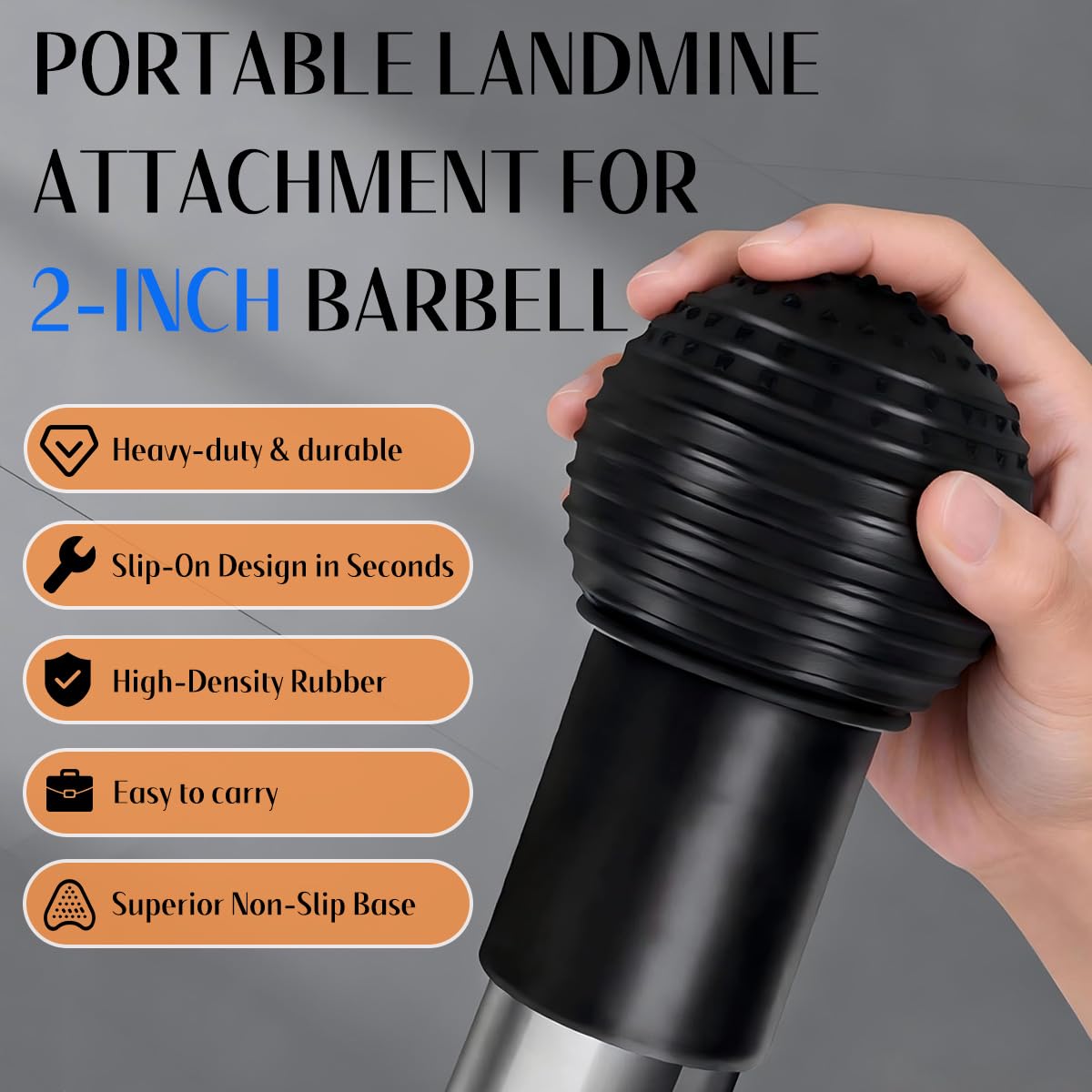 SerniaXin Landmine Attachment for Barbell, 360° Rotation for Row, Split Squat, Press in Home Gym, Natural Rubber 2" Olympic Bar Fit (1)"