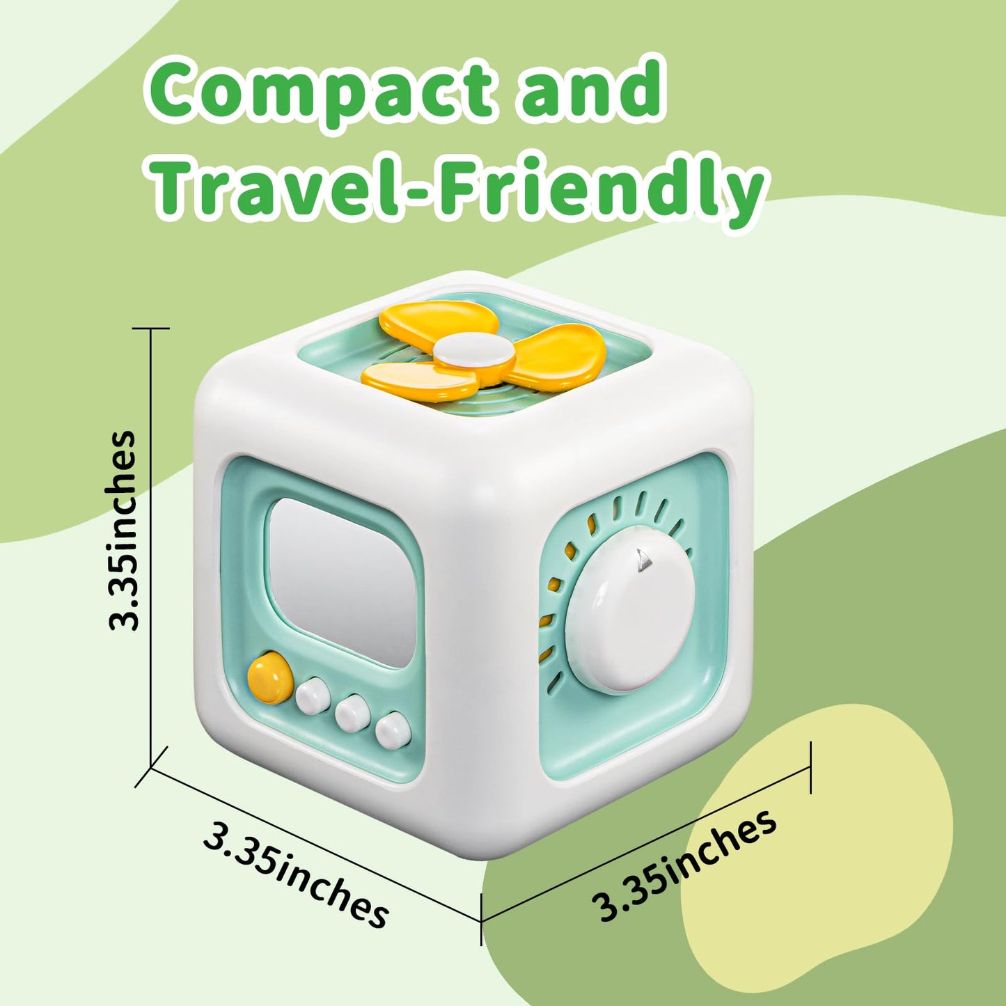 SOCBTNSO Busy Cube Toy, Sensory Toys for Toddlers 1-3, Baby Car Seat Toys 12-18 Months, Toddler Airplane Travel Toys Age 1-2, Learning Fine Motor Skills, 1st Birthday Gifts