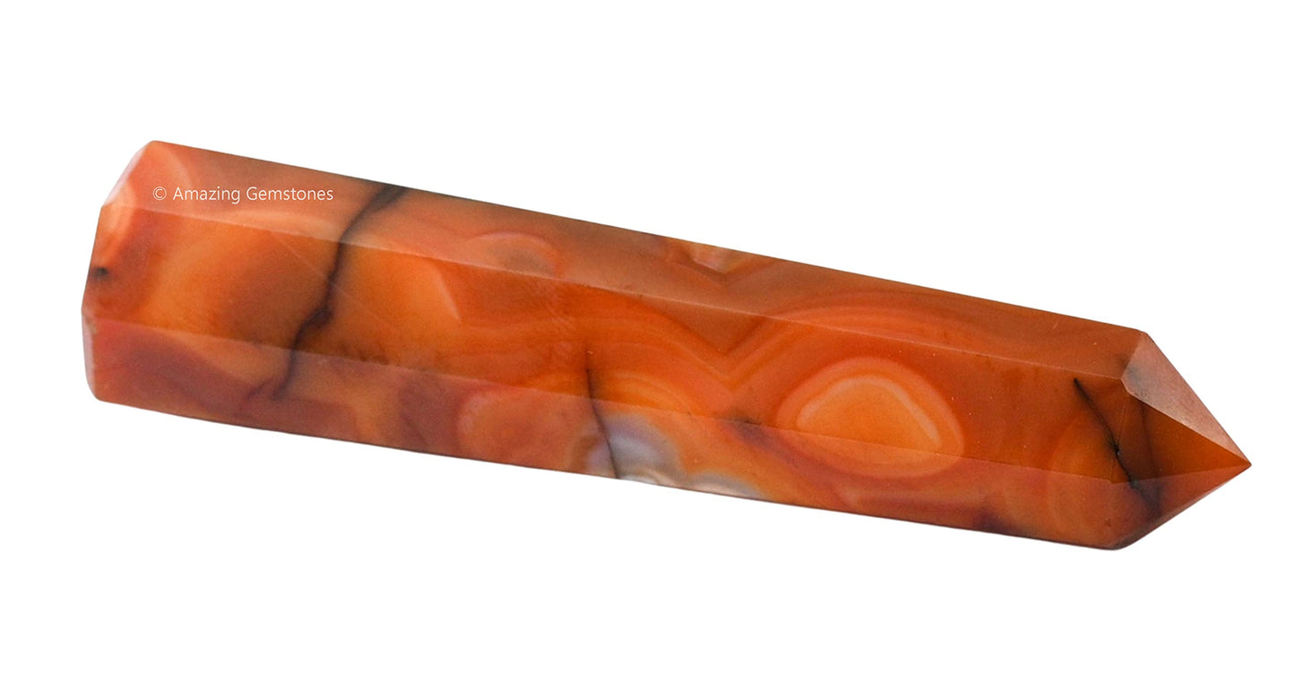 Amazing Gemstone Carnelian Crystal Towers ~ Natural Healing Crystal Point Obelisk for Reiki Healing and Crystal Grid (3" to 4" INCH)
