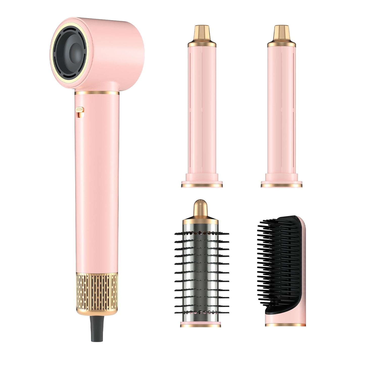 Travel Hair Dryer, Compact Blow Dryer with Folding Handle，Deep pink