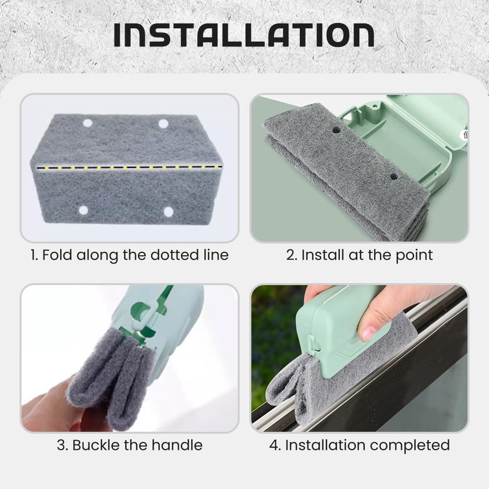 Magic Window Track Cleaner, 2025 Upgraded Handheld Cleaning Brush Set, for Window Slides Grooves, Tile Grout Lines, Shutter Slats, Car AC Vents & Narrow Gaps (Grey 3PCS)