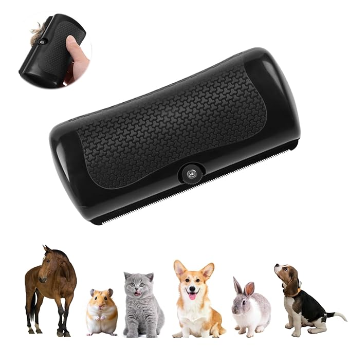 Metal Comb - Short Hair Dog Grooming Tool for Catsï¼ Dogs & Horses, Stainless Steel Hair Removal Brush for Shedding Control & Skin Massage