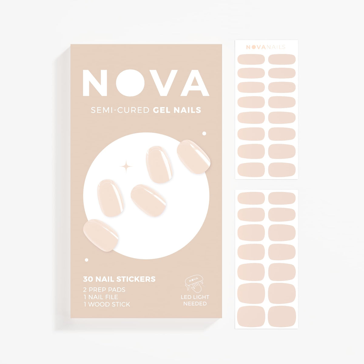 Nova Nails Semi Cured Gel Nail Strips (Bare Necessity)