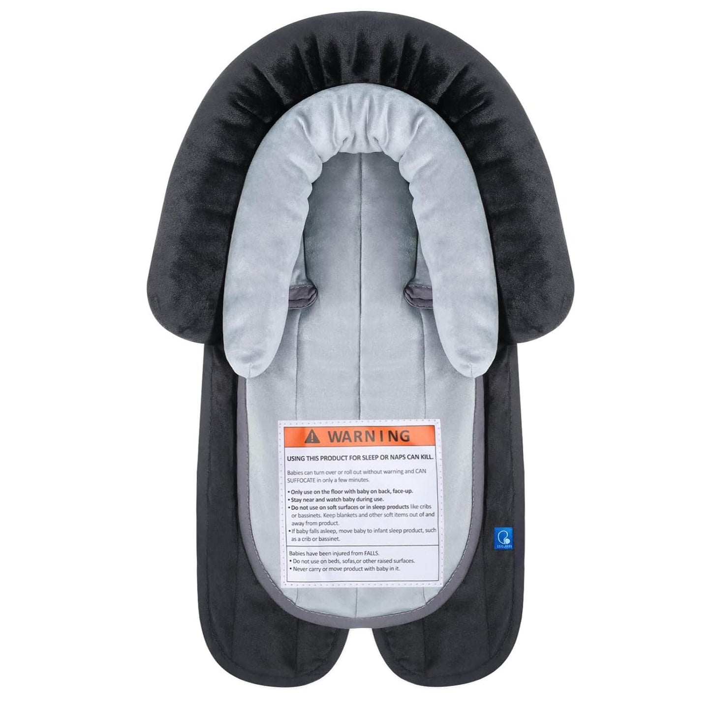 COOLBEBE New 2-in-1 Babybody Supports for Baby Newborn Infants - Extra Soft Stroller Cushion Pads Car Seat Insert, Seasons, Black