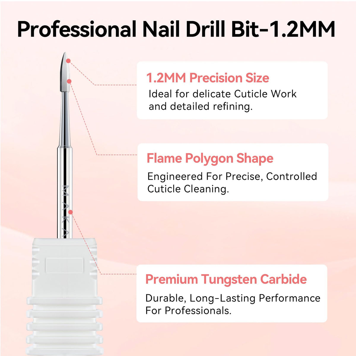 Makartt Flame Cuticle Nail Drill Bit - 3/32" Shank Tungsten Carbide Bit for Nail Drill Machine Professional Shape Bit for Cuticle Cleaning, Smooth Gel Nails,Sidewall, Dead Skin & Nail Prep Silver